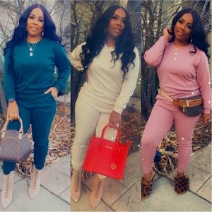 Sweatshirt and joggers set - Bone color